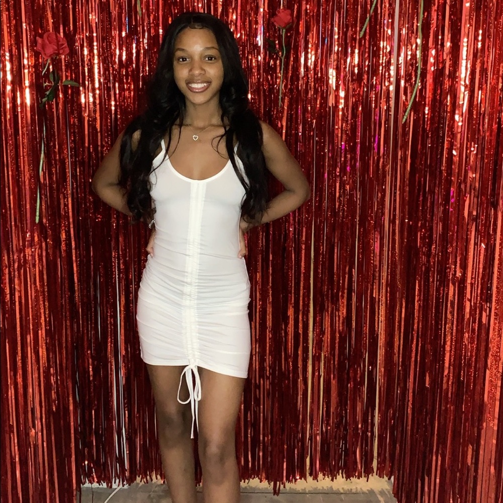 White party dress with front string